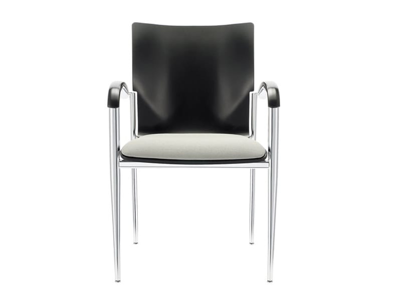 Кожаный штабелируемый стул с подлокотниками Brunner ARCH-00016789