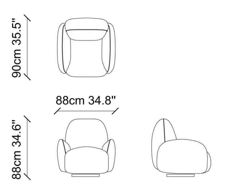 Тканевое кресло с подлокотниками NDESIGN Ezora ARCH-00127101 - Вид №3
