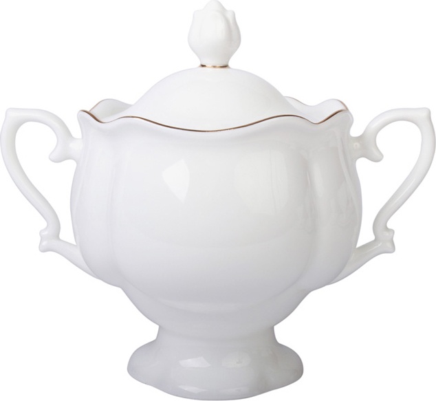 91044 Императорский фарфоровый завод Сахарница "Золотая лента" "Наташа" Фарфор костяной 