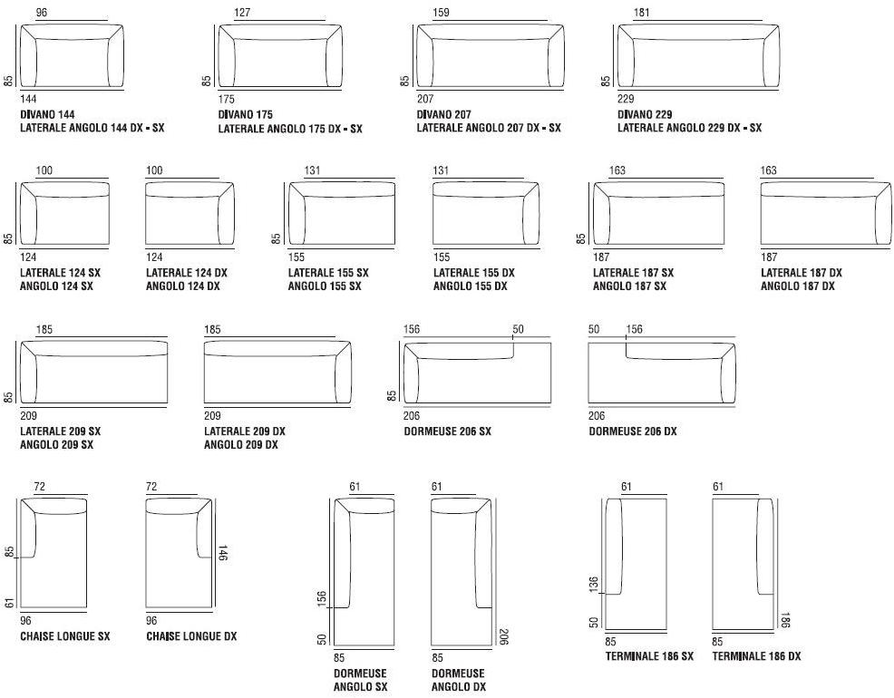 Verzelloni Секционный диван со съемным чехлом из ткани Fold sun-id-1440020 - Вид №9