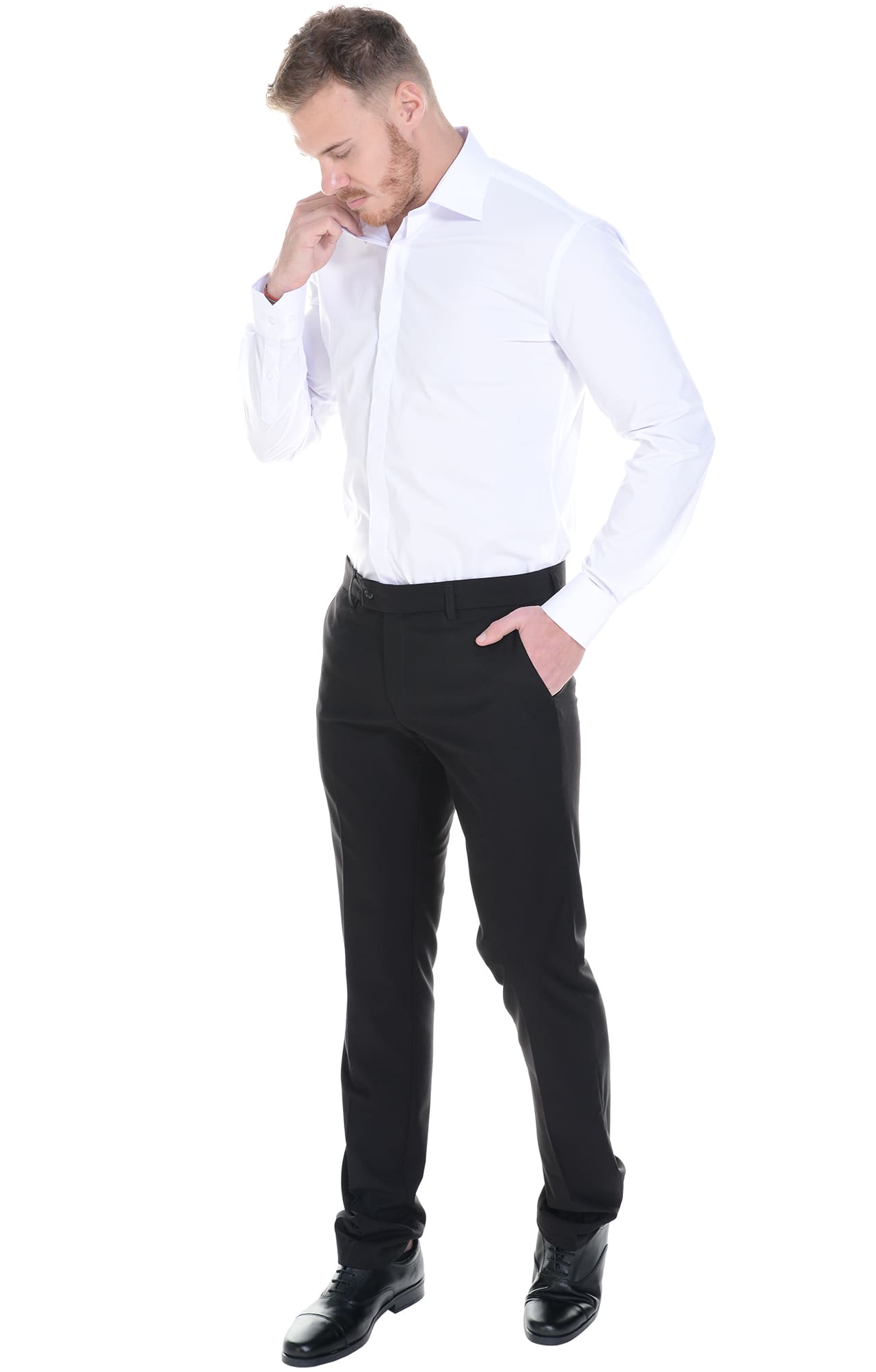 62460 Рубашка мужская  white El-Risto  Корпоративная одежда  размер 39/170-176  - Вид №20