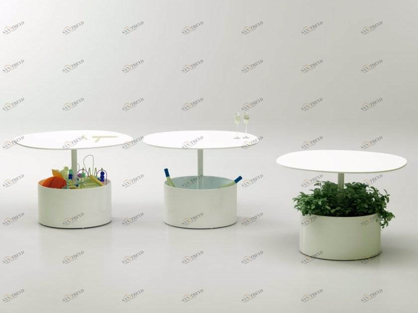 Systemtronic Круглый металлический журнальный столик с вазой на контракт sun-id-1404610