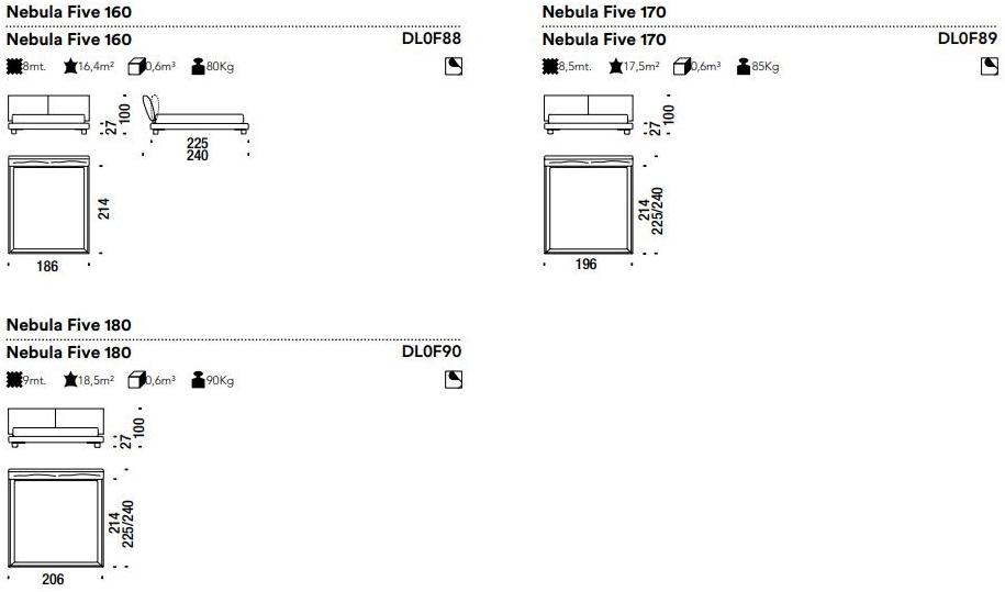 Moroso Двуспальная кровать из ткани с мягким изголовьем Nebula sun-id-1466911 - Вид №1