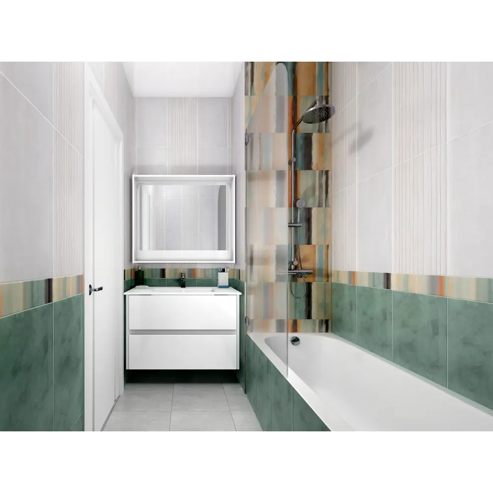 Бордюр «Новус Радуга 1» 30х60 см цвет бирюзовый BELANI STLM-2060626 - Вид №3