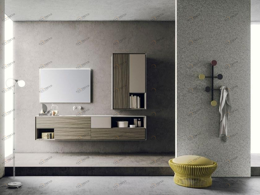 NOVELLO Тумба под умывальник, лакированная, ясень, с зеркалом Libera+ sun-id-1454143