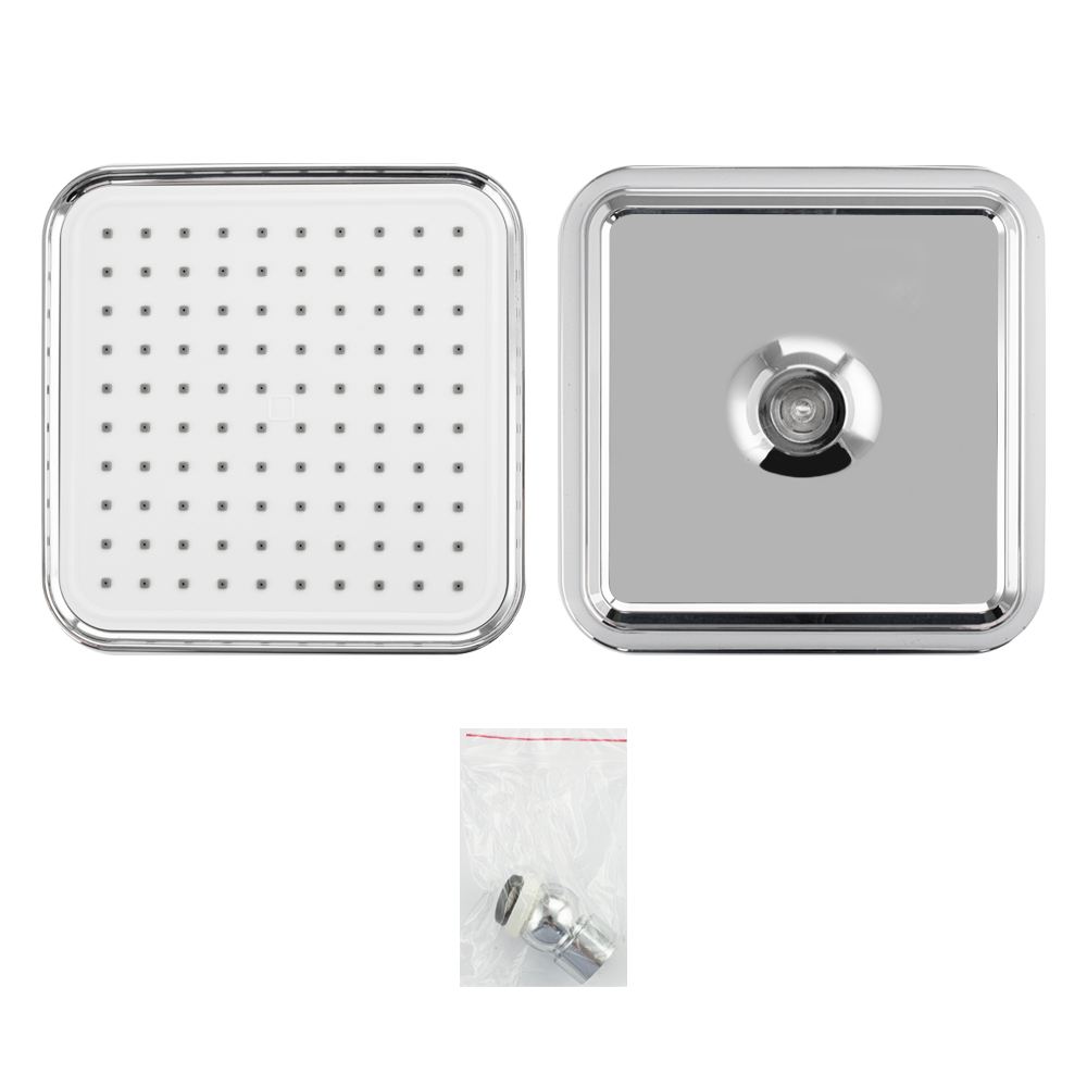 GFmark - Лейка большая, тропический душ, квадратная, белая с хромом, 200 х 200 мм, код: 6043  - Вид №3