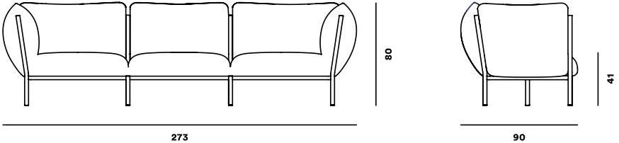 Hem 3-х местный тканевый диван Kumo 30084-80-93-74 - Вид №13