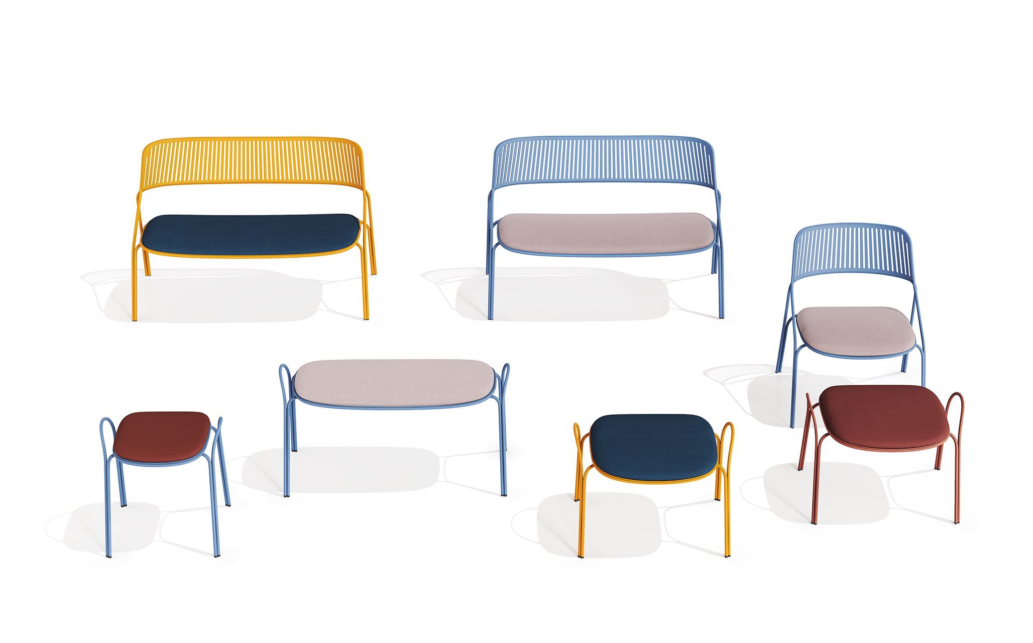 Стальная скамья с порошковым покрытием со спинкой BABEL D Jos ARCH-00086691 - Вид №1