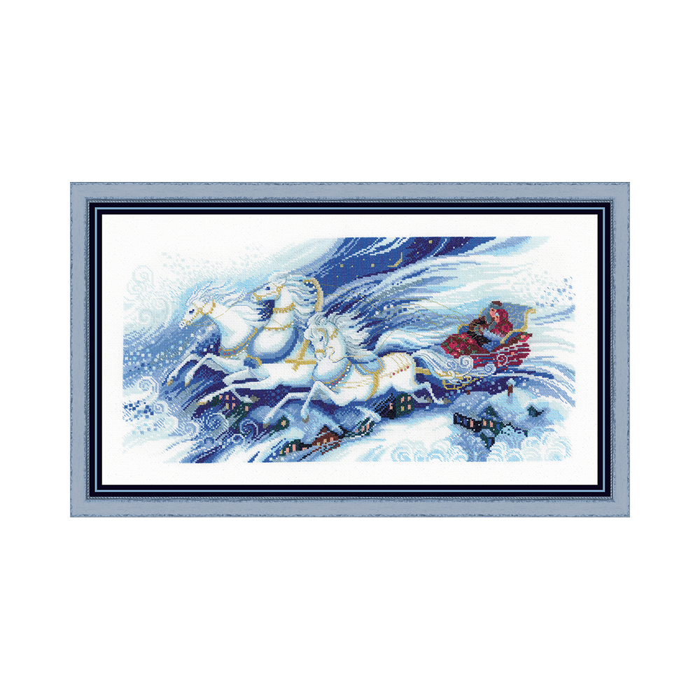 100/046 Набор для вышивания Тройка мчится 30 х 55 см RIOLIS Premium