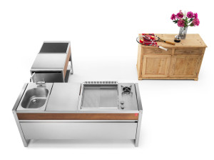 Уличная мобильная кухня с газовым барбекю