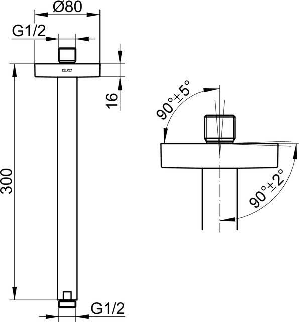 51689170300 Душевой кронштейн DN 15 KEUCO Brausen und Brausezubehör - Вид №11