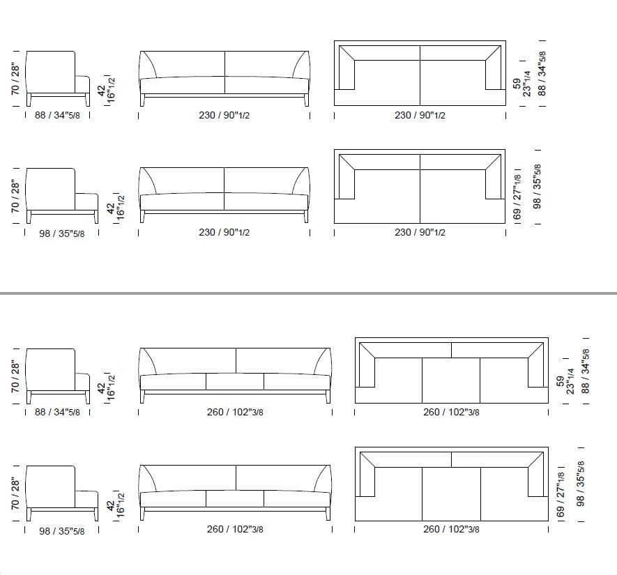 3-местный тканевый диван Borzalino Greg ARCH-00013867 - Вид №2