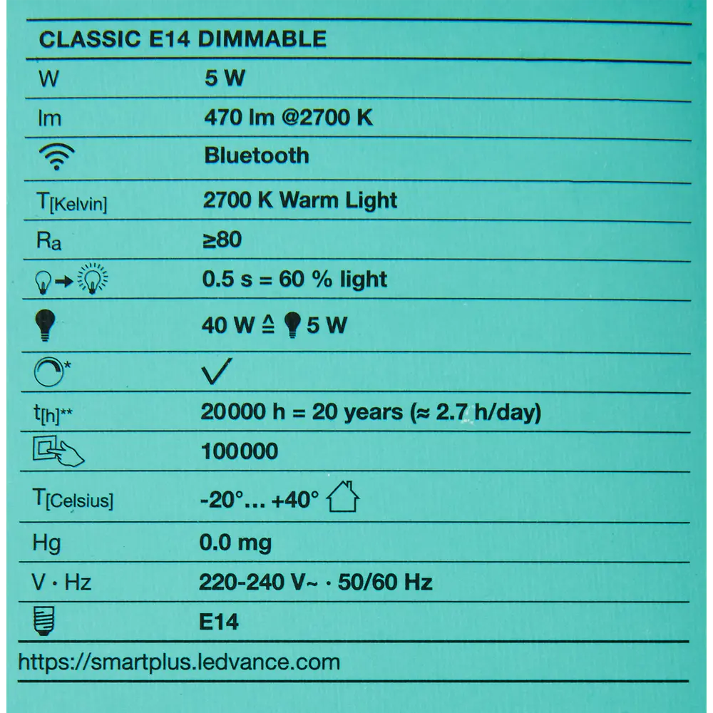 Лампа умная светодиодная Osram Smart Plus E14 220-240 В 5 Вт шар малый матовая 470 лм теплый белый свет LEDVANCE STLM-2002272 - Вид №4