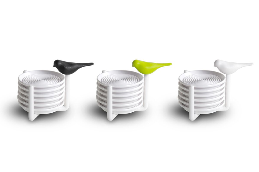 Набор подставок под чашки Sparrow, белый с зеленым Qualy QL10303GN - Вид №3