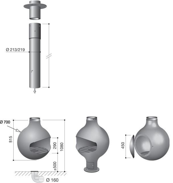 Focus creation Центральный подвесной камин Bathyscafocus sun-id-1424500 - Вид №3