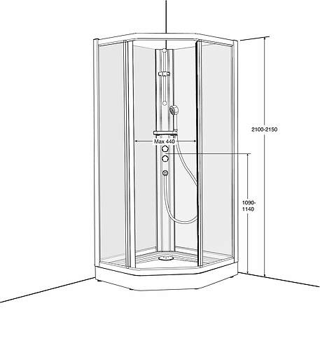 639592 IFO Душевая кабина пятиугольная сплошная SKP VS, Complete SKP Art VS 900 x 900 luxury Solid - Вид №1