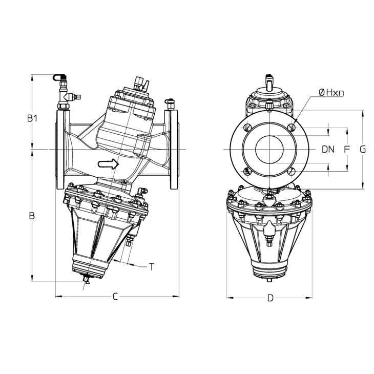 CIMBERIO CIM 3767B HP 80 Клапан балансировочный автоматический фланцевый CIM 3767B  - Вид №1