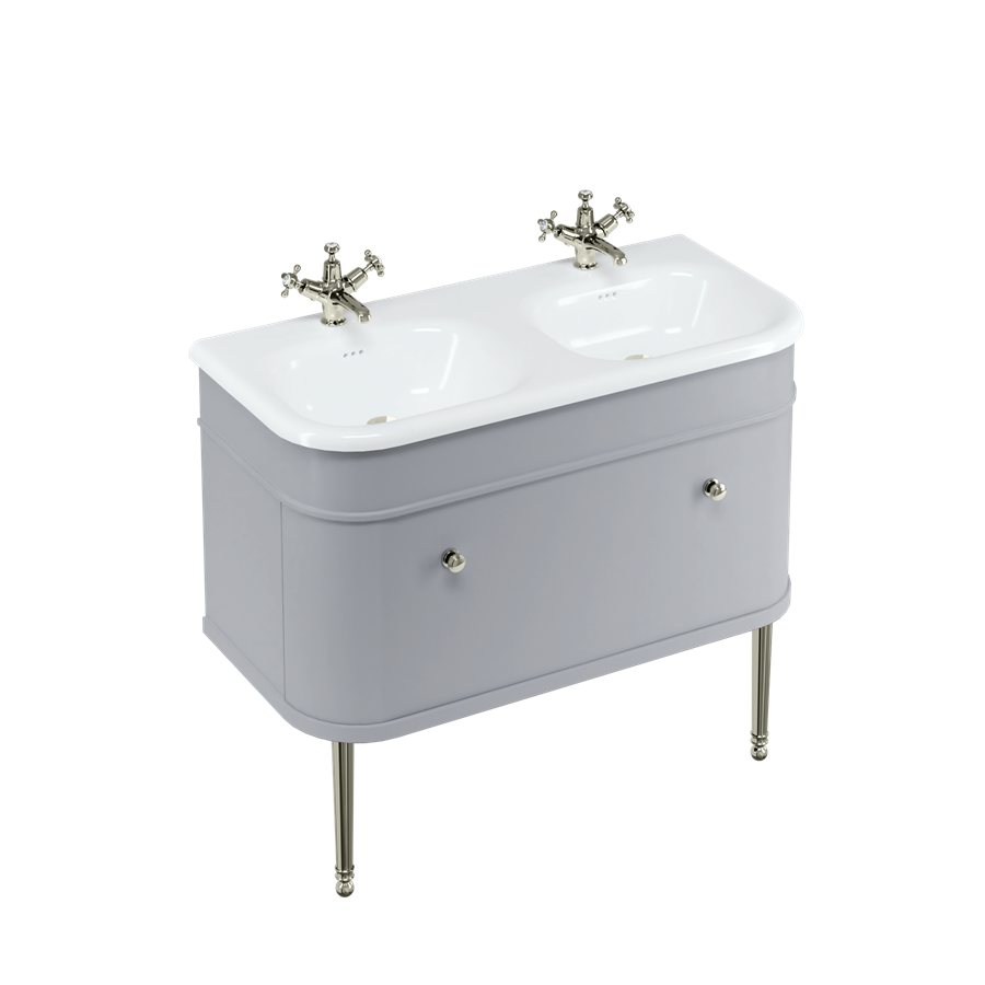 Burlington Chalfont Chalfont 1000мм Тумбочка с одним ящиком - Классический серый без ног (настенный) CH100G  - Вид №3