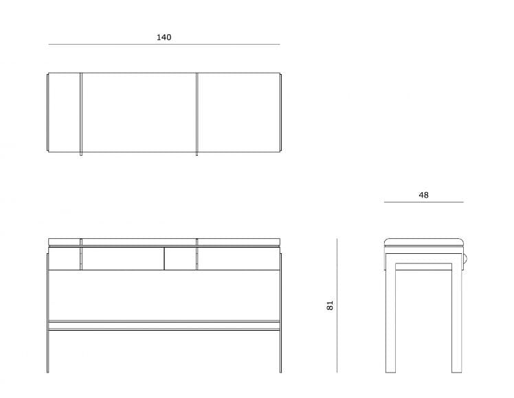 Деревянная прямоугольная консоль с ящиками Carpanese Home Identity ARCH-00036072 - Вид №3