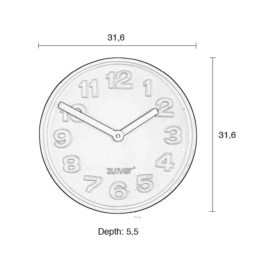 Часы Concrete Time оранжевые Zuiver 8500027 - Вид №3