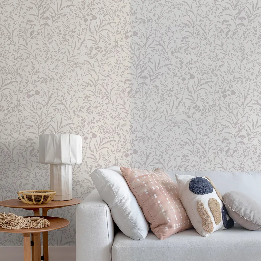 WALLSECRET Scandy - Флизелиновые обои бежевые с растительным орнаментом 89395597 STLM-1461181 - Вид №5