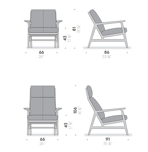 Тканевое кресло с высокой спинкой DE PADOVA PHILOSOPHERS LOUNGE ARCH-00089783 - Вид №5