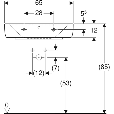 225165000 Накладная раковина Geberit Renova Plan Geberit  - Вид №16