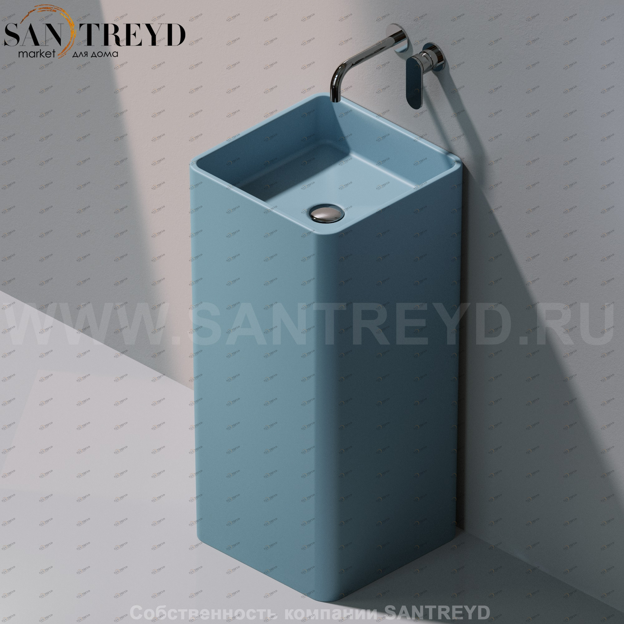 MW40P5014 Напольная раковина стоящая квадратная Ceramica Flaminia Mono