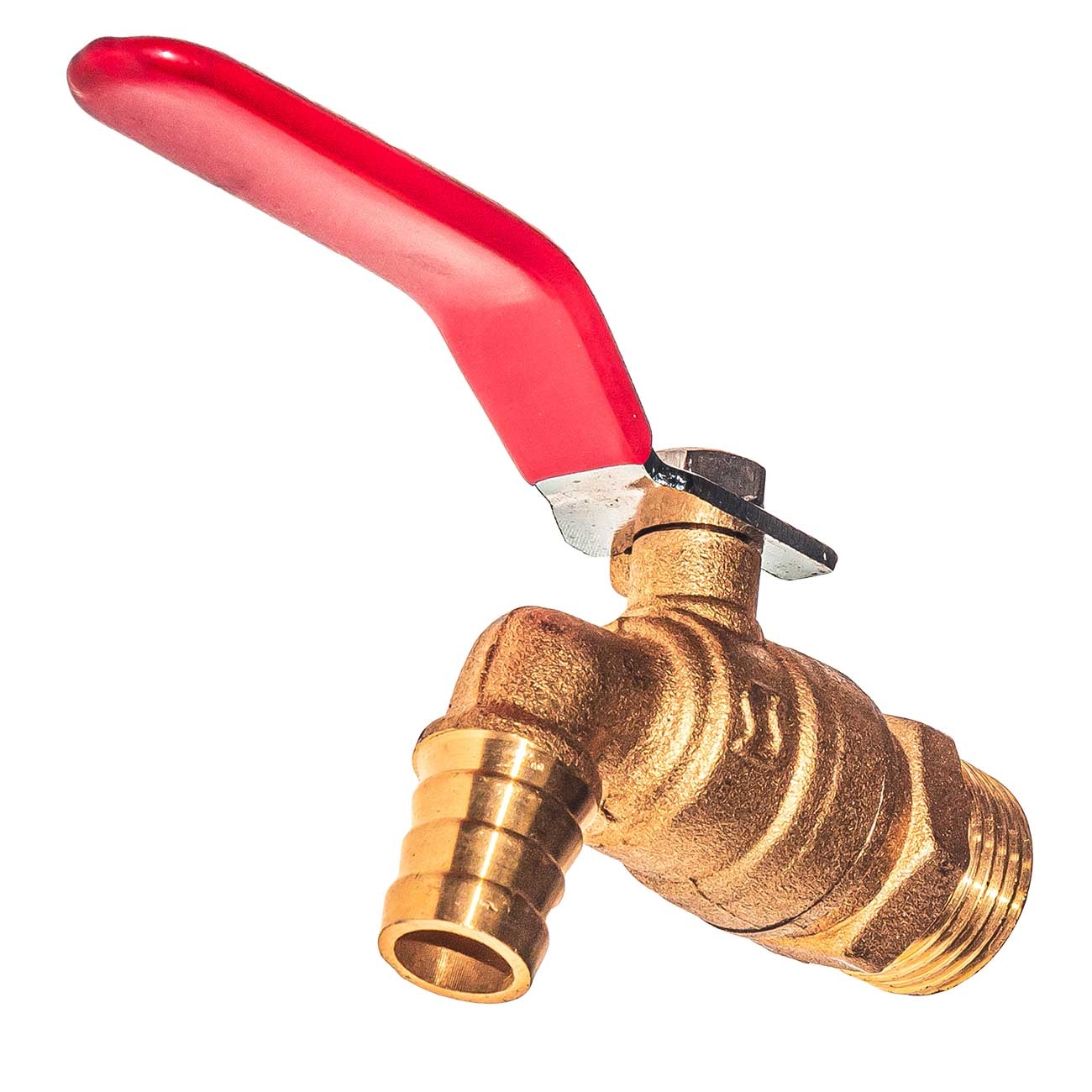 11040 Кран шаровой водоразборный, со штуцером 1/2" ручка, латунь-сталь LAB.Space  - Вид №2