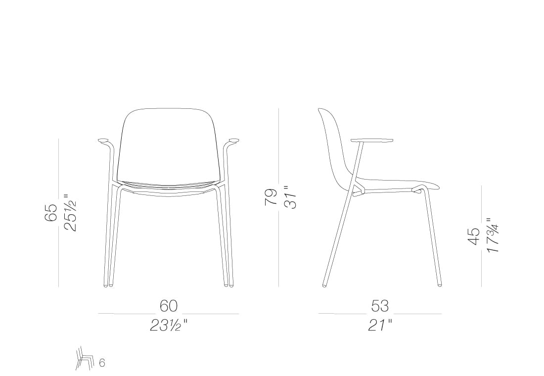 Штабелируемый стул из полипропилена с подлокотниками Lapalma SEELA ARCH-00022674 - Вид №2
