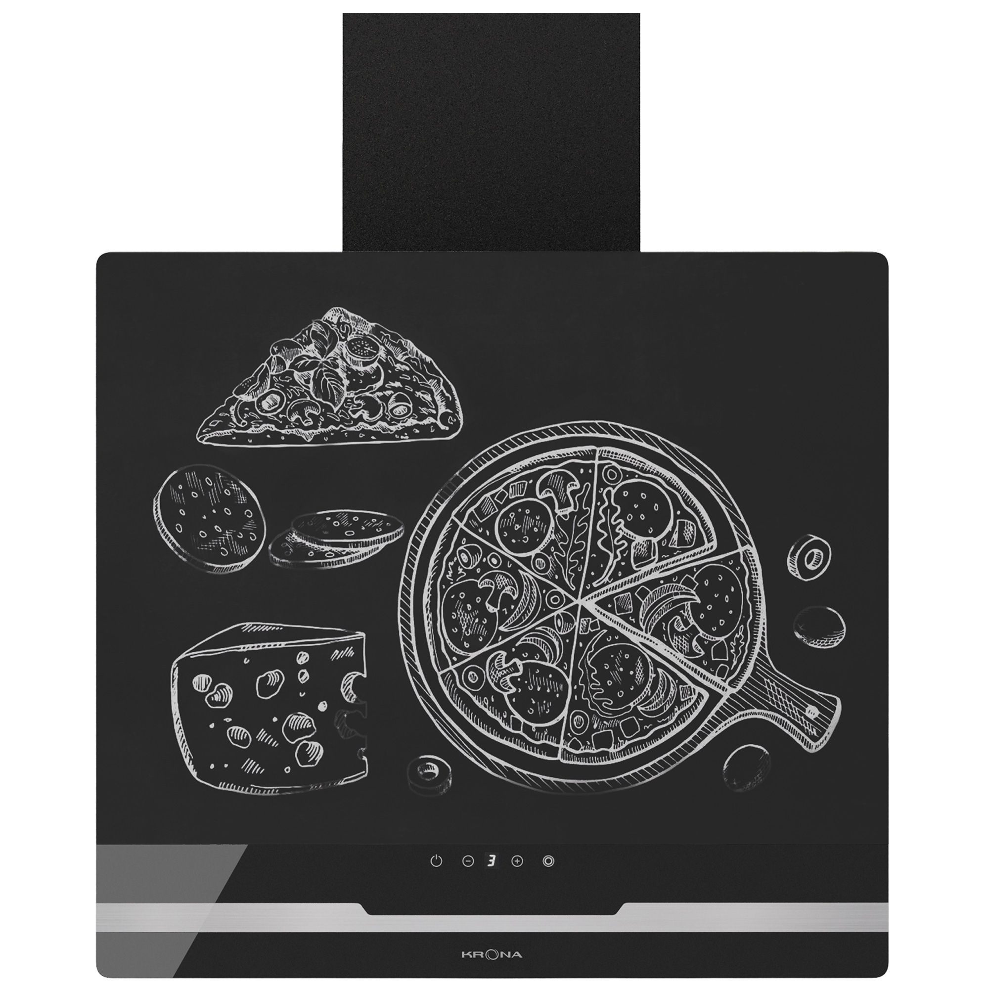 9946170 Вытяжка наклонная KRONA DOMENIKA 600 S черный/серебристый STDN-0090070