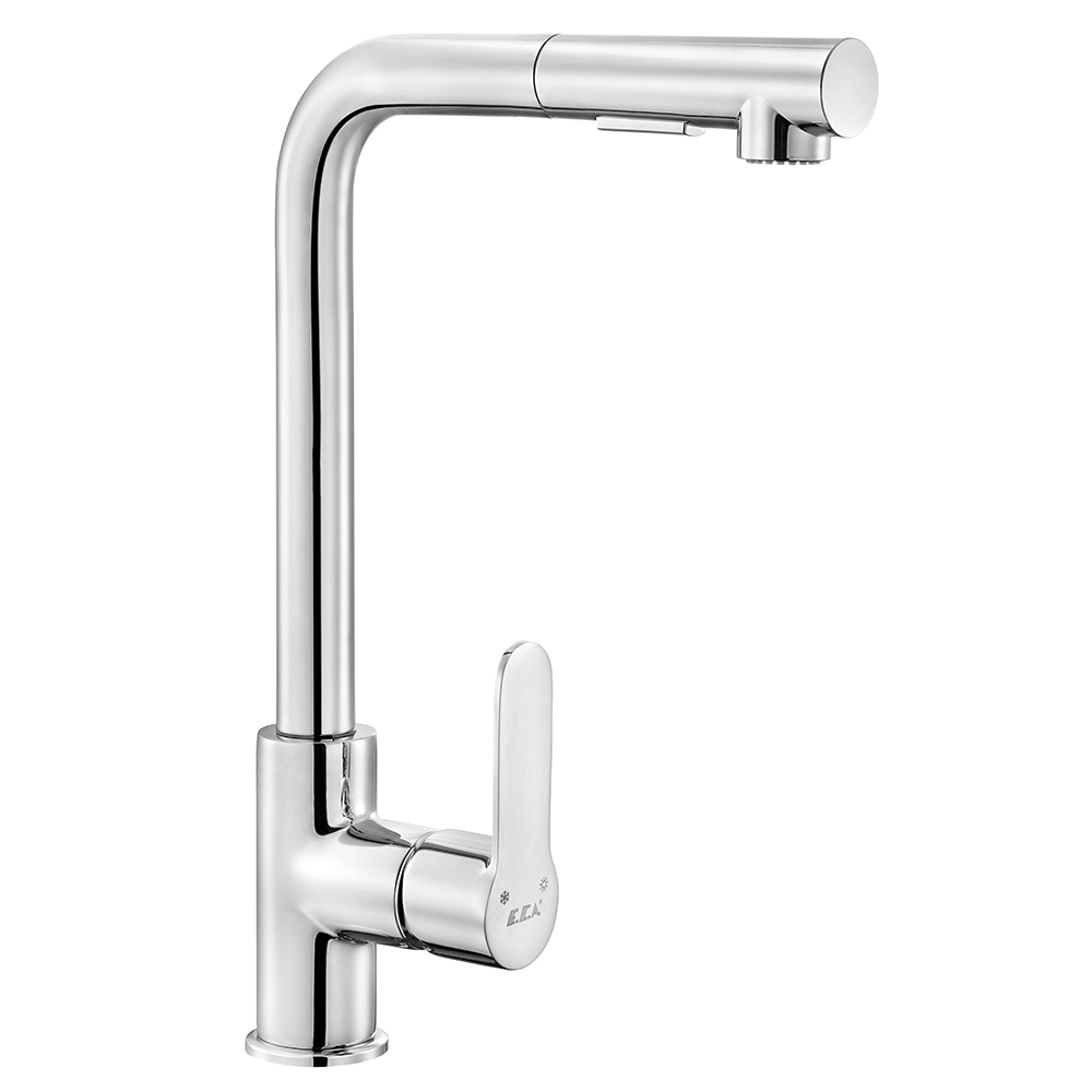 102118128st  Спиральный смеситель для мойки Nita - Ручной душ L - Экономия воды Eca  - Вид №1