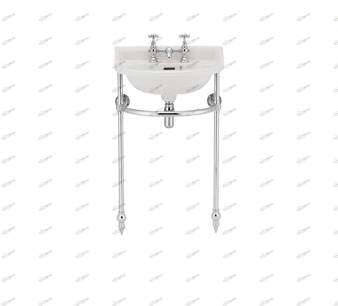 Gentry Home Таз большой белый Victorian Хром GH100396