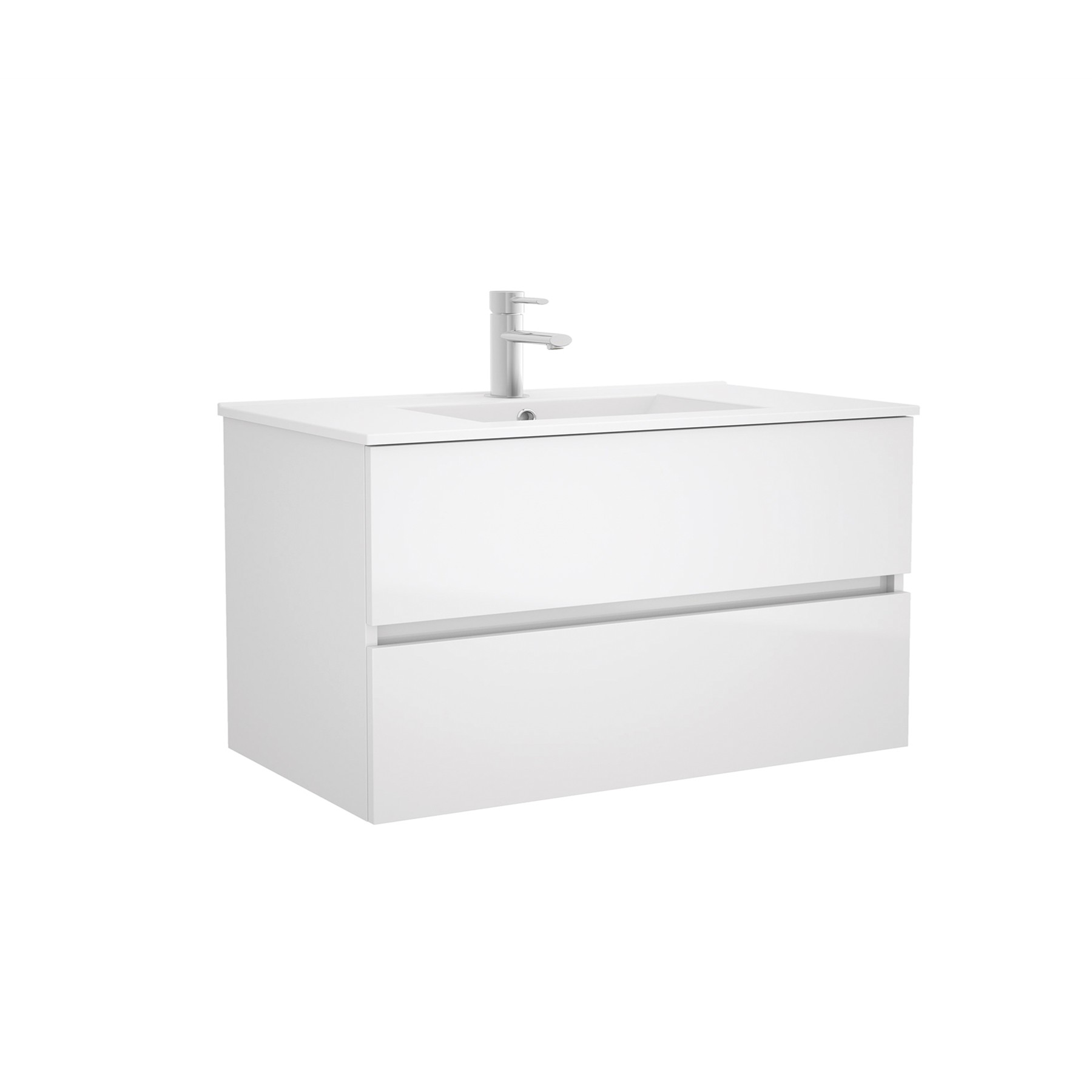 23329 SALGAR Мебель для умывальника FUSSION LINE 900 2 ящика GLOSS WHITE 897 x 540 x 450 мм Глянцевый белый - Вид №1