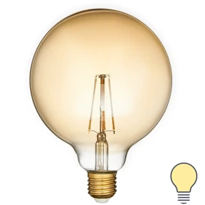 Лампа умная филаментная Ledvance Smart Plus E27 220-240 В 6 Вт шар большой золотистая 725 лм, теплый белый свет, для диммера