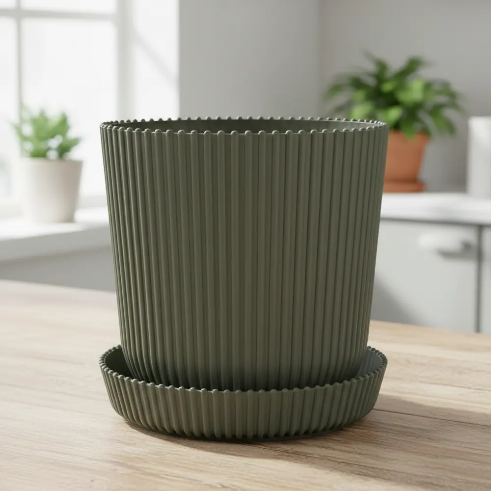 Горшок для цветов Тek.А.Тek 16x16x15.5 см v2.4 л пластик тайга ТЕК.А.ТЕК Le Gaufre STLM-2025831