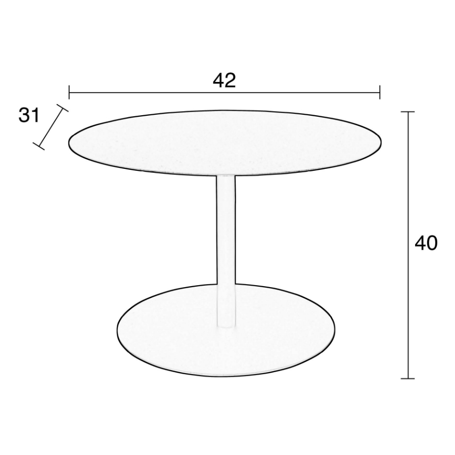 Столик овальный Snow, черный Zuiver 2300154 - Вид №4