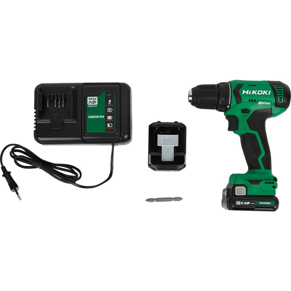 Дрель-шуруповерт аккумуляторная Hikoki DS12DA, 12 В Li-ion 2x2.5 Ач STLM-2208110 - Вид №4