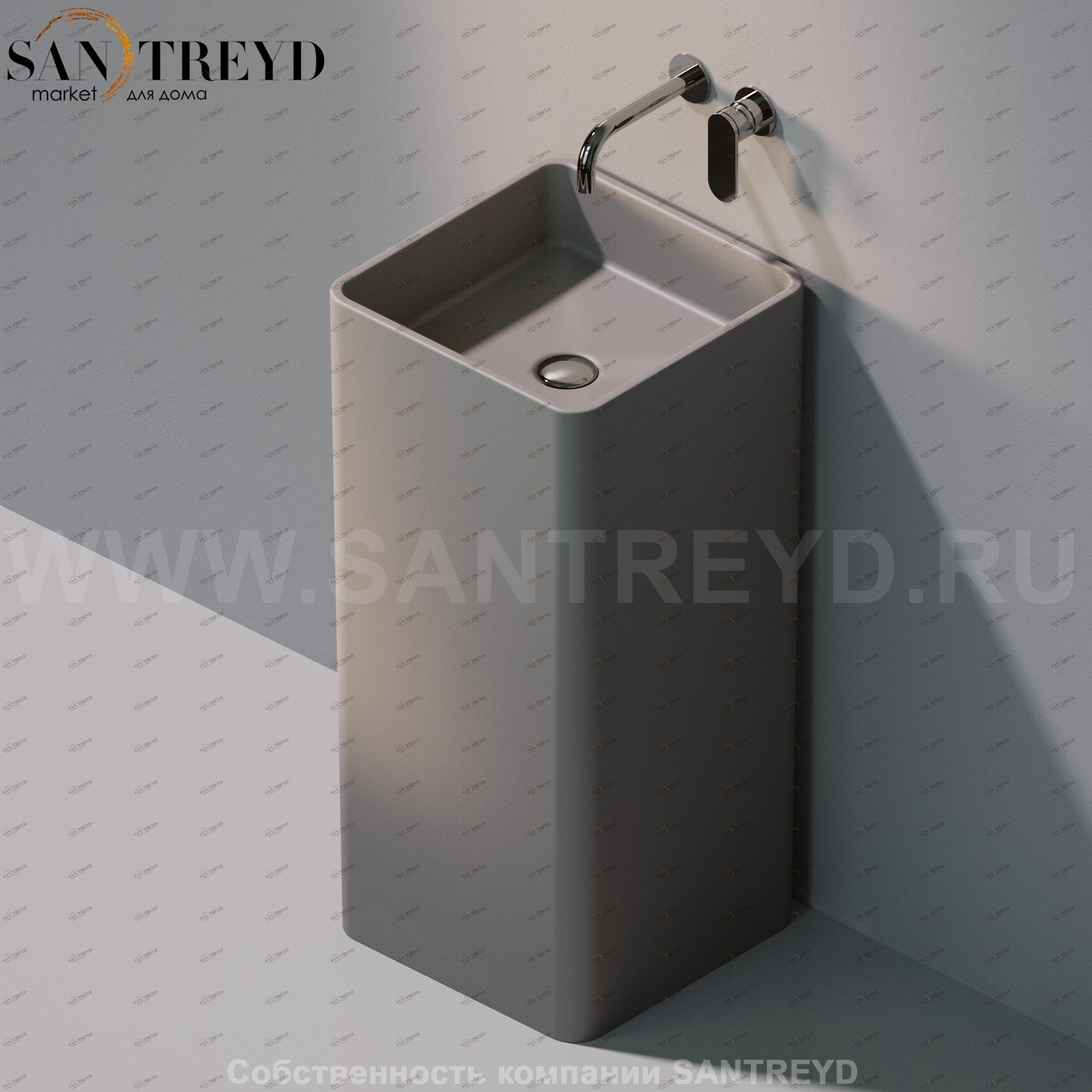 MW40P1019 Напольная раковина стоящая квадратная Ceramica Flaminia Mono