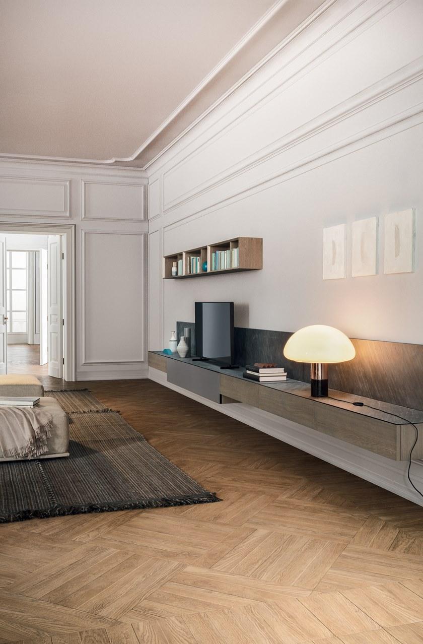 PIANCA Модульная стенка для хранения из камня и дерева Spazio sun-id-1364023 - Вид №1