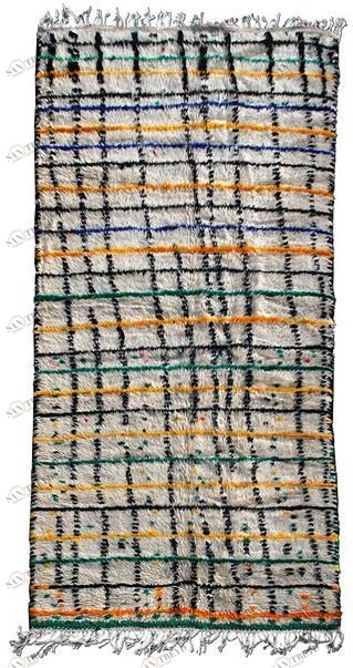 AFOLKI Прямоугольный шерстяной коврик с длинным ворсом Azilal Taa148be