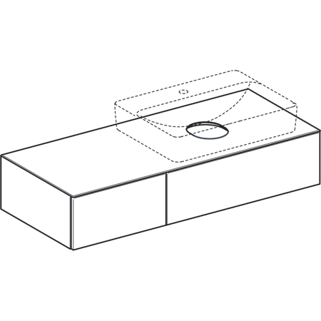 501.181.00.1 Шкафчик для накладной раковины Geberit VariForm, с двумя выдвижными ящиками, полкой и сифоном Geberit  - Вид №1