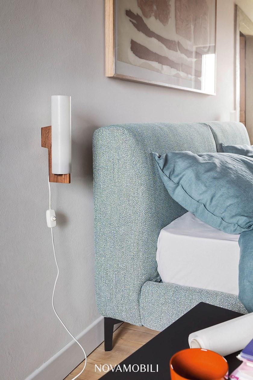 Novamobili Двуспальная кровать с обивкой из ткани sun-id-1486392 - Вид №2