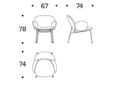 Съемное тканевое кресло с подлокотниками Saba Italia ARCH-00030975 - Вид №3