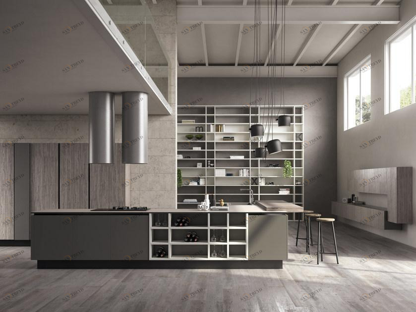Floritelli Cucine Hpl оборудованная кухня с островом Prima sun-id-1461202
