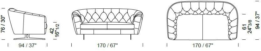 Borzalino Стеганый 3-местный кожаный диван New kap sun-id-1445400 - Вид №4