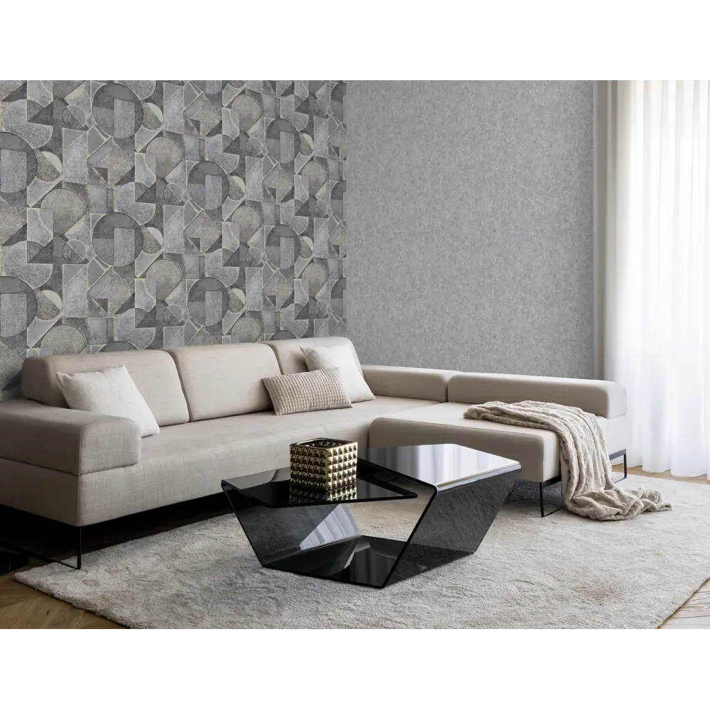 Обои флизелиновые Ateliero Cubus графитовые 1.06 м AT88194-15 STLM-2196614 - Вид №4