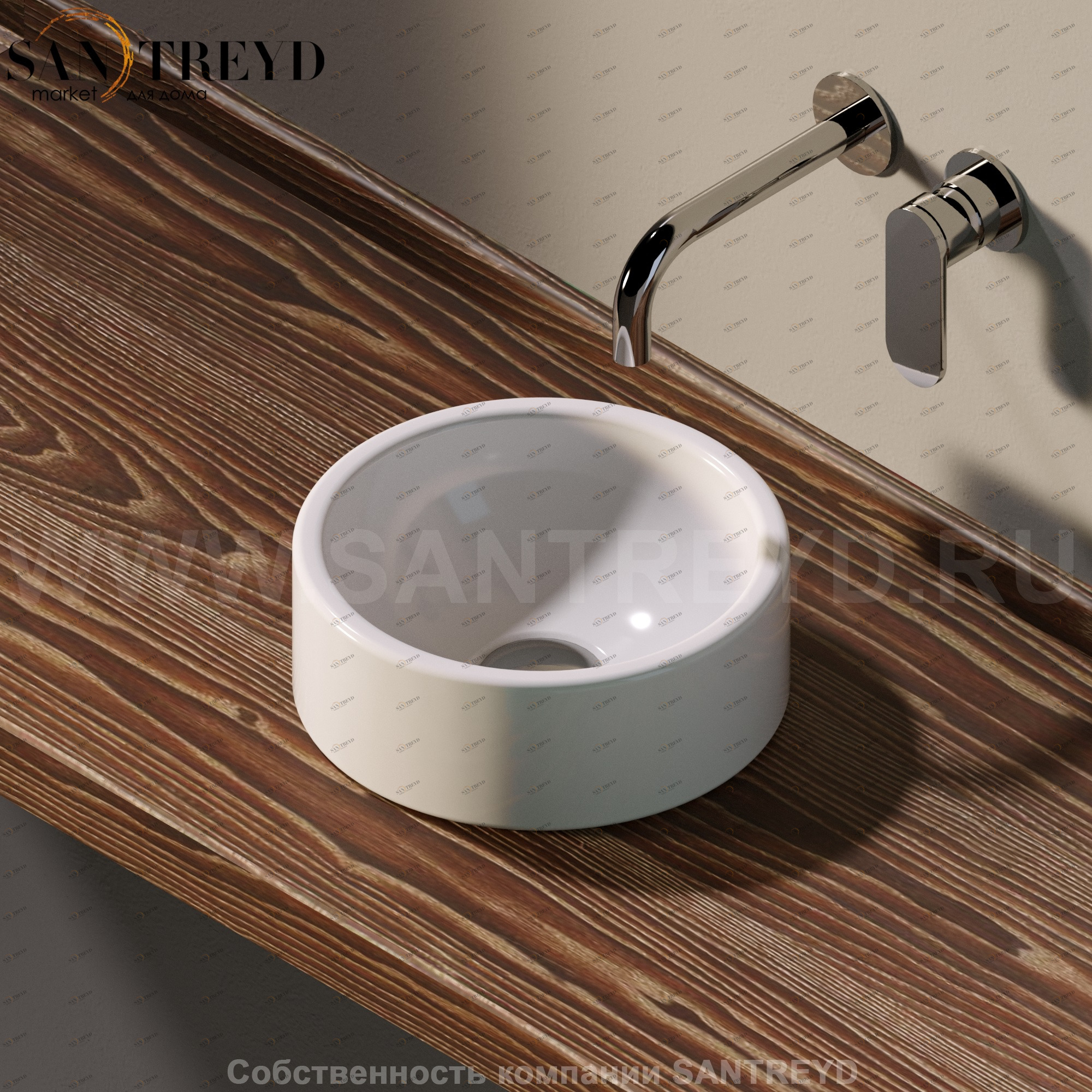 50592229016 Накладная раковина на столешницу  круглая Ceramica Flaminia Twin