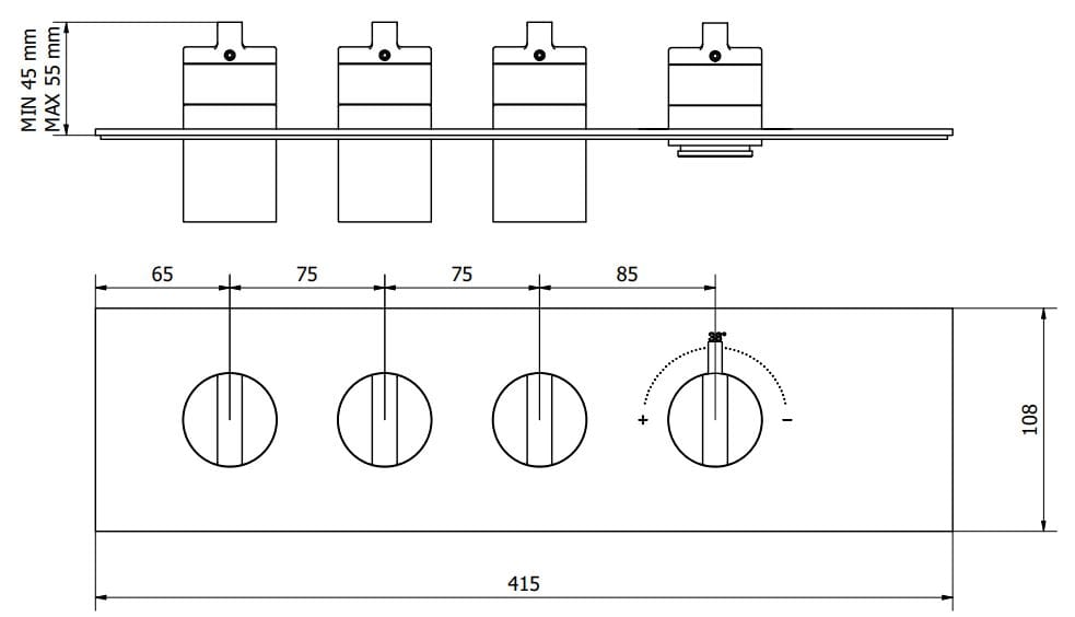 Термостатический смеситель для душа с 4 отверстиями IB Aqua ARCH-00118744 - Вид №8