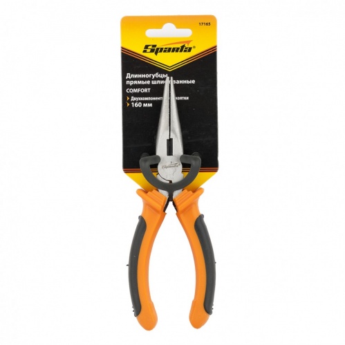 Длинногубцы прямые Comfort 160 мм шлифованные двухкомпонентные рукоятки SPARTA Sparta (Спарта) 12555 - Вид №4